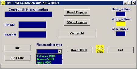 Opel KM Calibration With NEC78082x